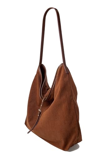 Bolso Hobo de pana grande y casual para mujer miniatura 4