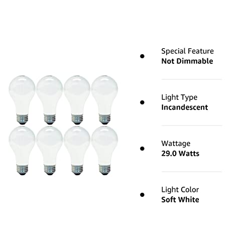GE Lighting Soft White A19 Light Bulb incandescent with Medium Base (29)