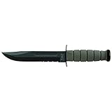 KA-BAR 5012CP, US Military Fighting/Utility Knife, Serrated Edge, Hard Sheath, Foliage Green, Clam Pack