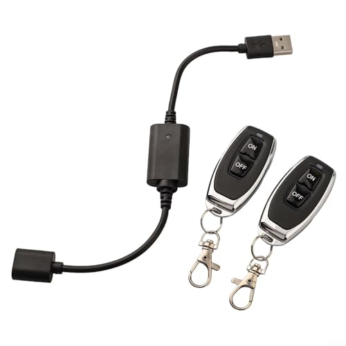 babominimer Interruptor de control remoto RF inalámbrico USB de 5 V con control remoto RF para tiras de luz LED, lámparas y ventiladores, 433.92 MHz, rango de 20-50 m, capacidad de carga de 3 A