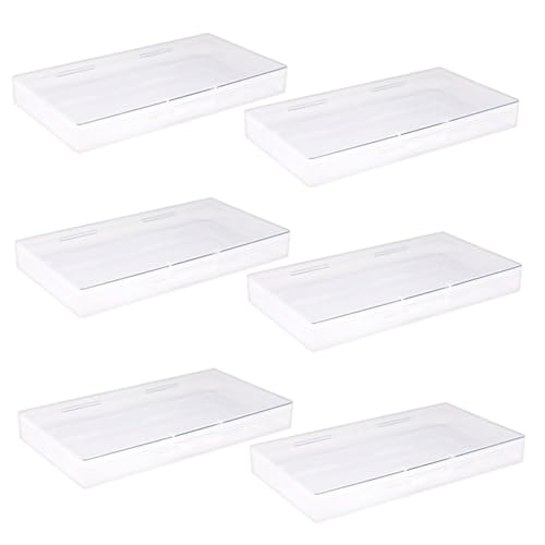 Beaupretty 6個 化粧品収納ボックス 小さな収納箱付き 蓋付きの収納用トートビン 積み重ね可能な収納ビン ポータブルメイクアップオーガナイザー ミニ収納箱 Transparent プラスチック