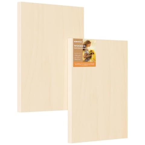 Wooden Canvas Panels Wooden Panels Art Wood Boards for DIY Painting Crafts Christmas Supplies (12 * 16-2) Cover