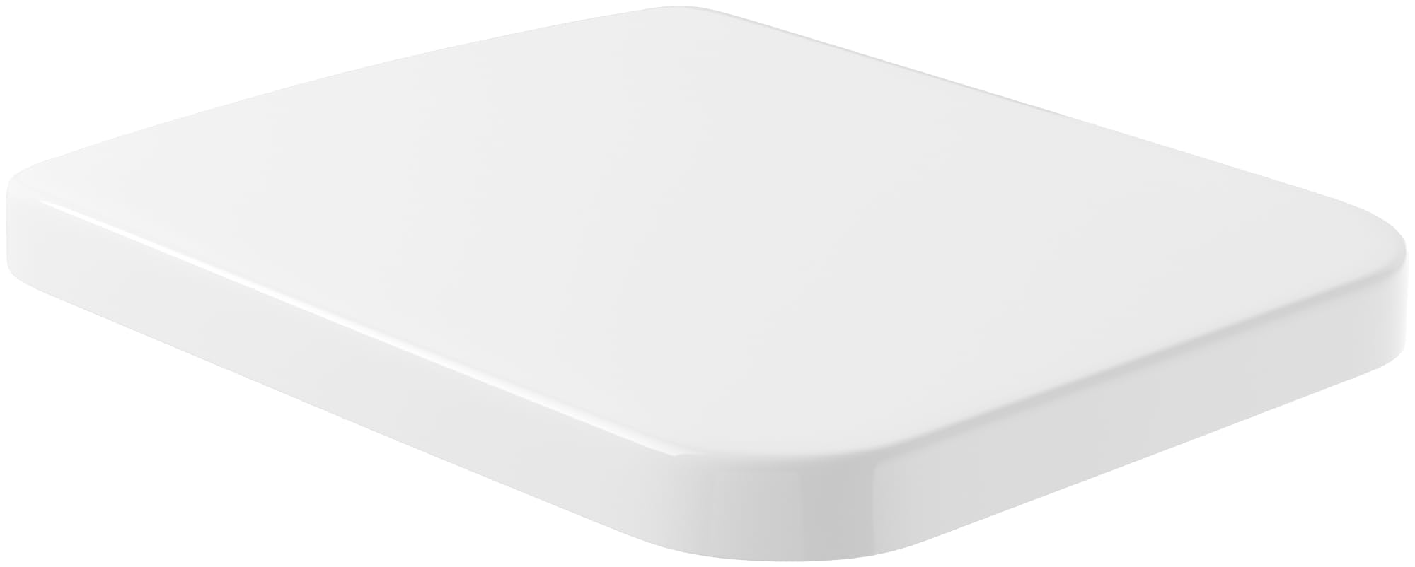 Villeroy & Boch Architectura toilet seat - Toilet seat with soft-close mechanism - Removable, shatterproof toilet seat made of duroplast in a square shape - Spare part - White Alpine, glossy