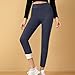 Women's Activewear Leggings Thermal Plus Size Petite Fashion Warmer Fleece Leggings para El Frio Invierno Mujer Thick Work Black High Waisted Fleece Lined Pants for Women Navy S