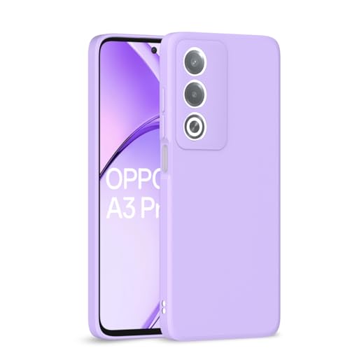 Image of Outlouders Back Cover for Oppo A3 Pro 5G | Camera Protection | Durable Soft Matte Silicone Bumper Case (Purple)