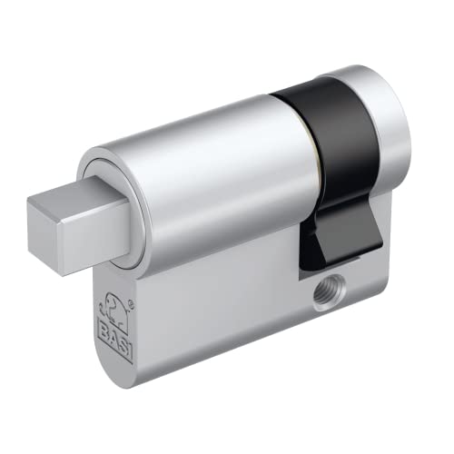 BASI | Vierkant Halbzylinder 10/30 mm | Vierkant Zylinder | 8 mm außenliegend | für Absperrpfosten Schaukästen Feuerwehr Müllbehälter Schlüsselschalter