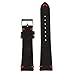 StrapsCo Hand-Stitched Suede Leather Quick Release Watch Band Strap - Black & Red - 22mm - Short Length