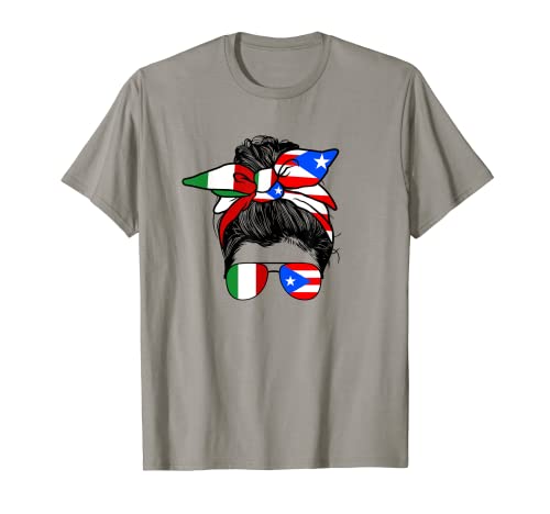 Mélange moitié italien et moitié portoricain Rico Italie drapeau fille T-Shirt