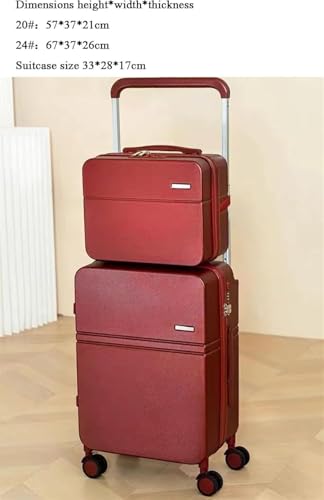 Travel Suitcase Set with USB Charging Port, TSA Lock, Telescopic Drawbar, 13" Makeup Case & 20" Carry-on Luggage, Lightweight ABS Multi-Function Boarding Suitcase Set2