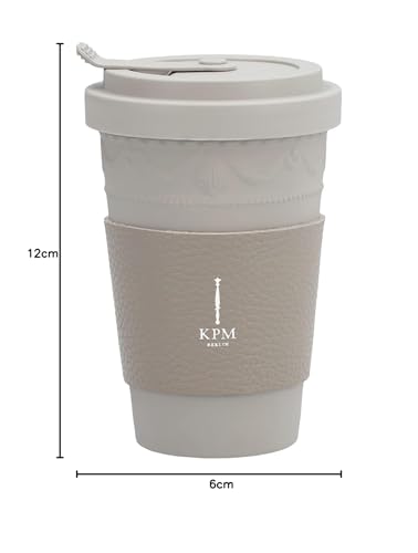 Kurland Leather Cuff for To-Go Mugs Porcelain by KPM Berlin, Coffee Mug to Go, Tea to Go - Image 4
