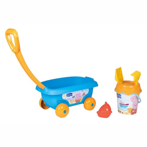 Smoby- Carrito con Ruedas y asa Plegable Decorado con Peppa Pig (7600867021)