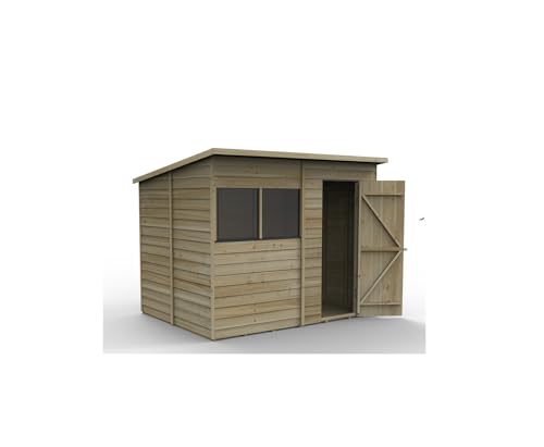 Forest Garden 4LIFE Pent Shed 8x6 - Single Door - 2 Windows