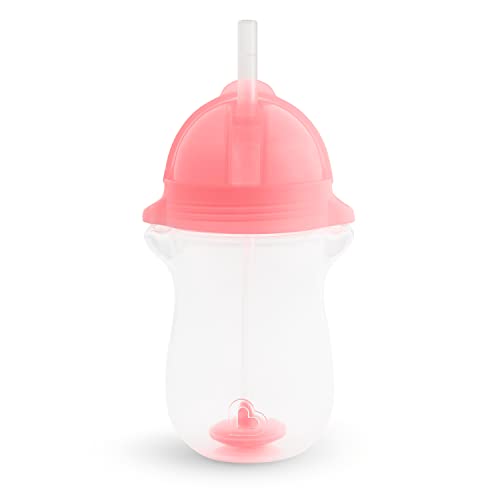 Munchkin Click Lock Copo com Canudo, Rosa, 296 ml