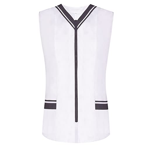 MISEMIYA - Camisa Sanitaro Mujer Sin Manga Uniformes Limpieza Uniformes Medicos Clinica Veterinarias Ref.818 - XS, Negro