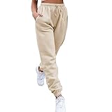Womens Cinch Bottom Jogger Sweatpants Pockets Drawstring Baggy Pants Casual Workout Running Lounge...