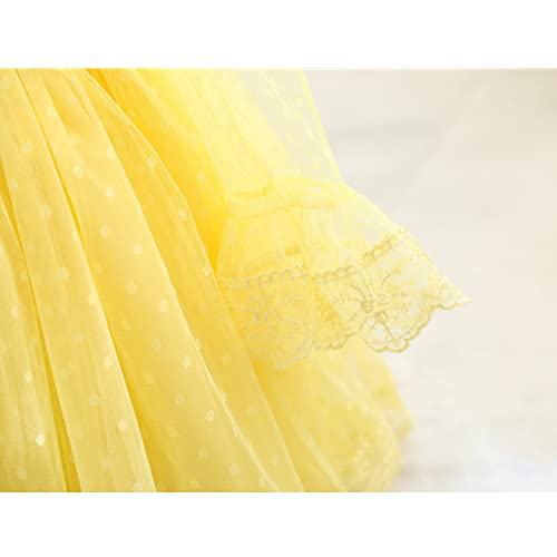 Yellow Cute Princess Dress For Girls Big Bow-Knot Back Zipper Christmas Fashion Gown Dresses For Special Occasion Birthday Wedding Party First Communication 2-3T #TOP5