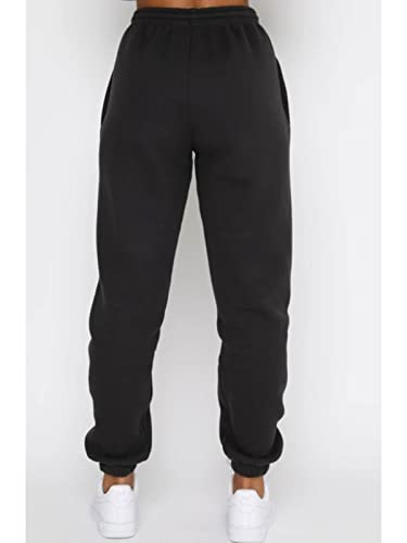Kansoon Jogger Sets For Women 2 Piece Sweat Suit Casual Solid Color Round Neck Tops Sweatpants Outfits Lounge Set Black Xl #TOP4