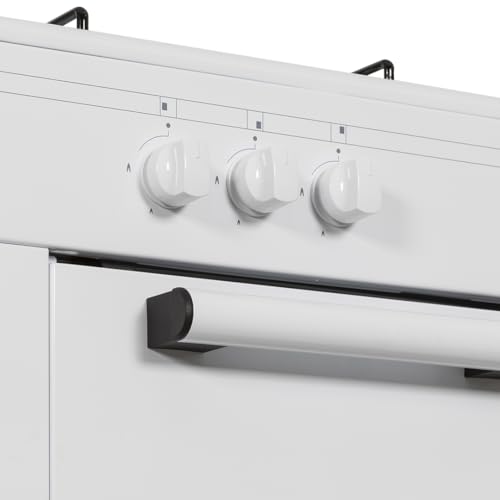 Aspes Butangasherd, 3 Kochzonen, weiß, AKG3500PB. Manuelle Steuerung, WOK-Brenner mit dreifacher Flamme, Fach für Gasflasche, Klappdeckel