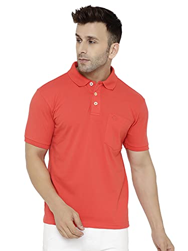Image of CHKOKKO Men's Polo Cotton Regular Fit Half Sleeves T-Shirt with Pocket