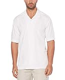 Cubavera Men's Short Sleeve Grided Embroidery Panel Woven Shirt