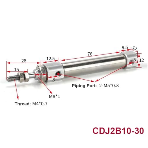 Vérin pneumatique CDJ2B double action résout les blocages des petits espaces de tri