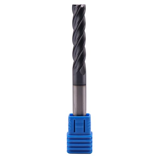 Image of 3 /8 inch 4 Flute Solid Carbide Long Square End Mill, 4 inch OAL, AlTiN Coated | 35 Helix, 3 /8 inch Cutting Dia, 3 /8 inch Shank Dia, 1-3 /4 inch LOC, for Milling Alloy Steel, Carbon Steel, Cast Iron, Copper