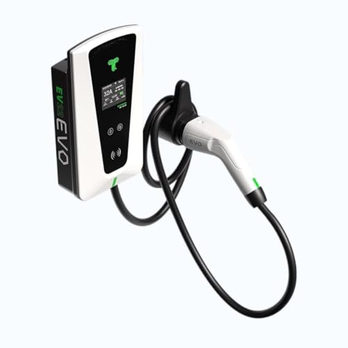 Image of techtron® 22kW High Power Fast EV Charger Type 2 Wallbox (32A, 3 Phase), Smart EV Home Charger UK with WiFi, Bluetooth, RFID App Control, 5M Cable, IP65 Indoor Outdoor, UKCA, CE, RoHS, Most Type 2 EVs