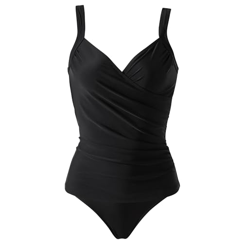 MOOSLOVER Women Twist V Neck Tankini Swimsuits High Wasited Two Piece Bathing Suits Swimwear3