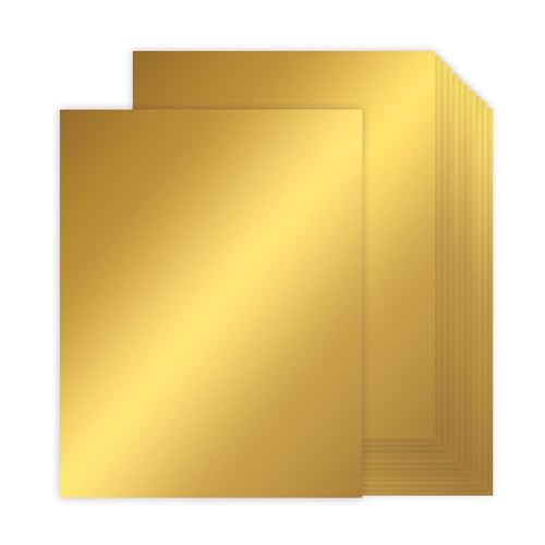 30 Sheets Gold Metallic Cardstock Paper 8.5 x 11 Inches 92lb/250gsm Mirror Finish Gold Foil Board Compatible with Cricut DIY Crafting Scrapbooking Card Making Wedding Invitations Party Decoration