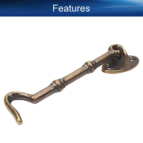 Heyiarbeit 4" Cabin Hooks Eye Latch Door Gate Swivel Window Brass Hook With Mounting Screws Antique Bronze 1Pcs #TOP3