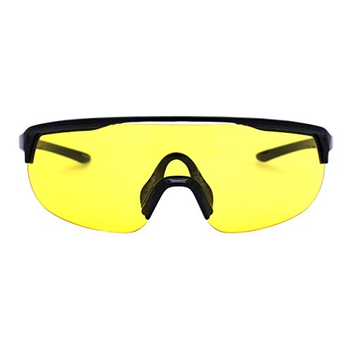 PASTL Half Rim Goggle Style Sunglasses Oversized Shield Wrap Around UV 400