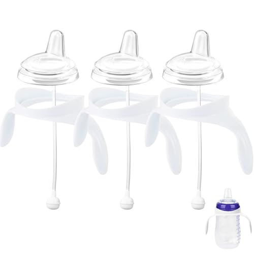 Sippy Cup Conversion Kit for Lansinoh Baby Bottles, Soft Straw To...