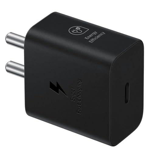 Image of 25W GaN Type-C Charger for Samsung Galaxy m05, A35, M35, F35, M15, F15, A15, A14, M14, F14, A34, M34, F34, S24 Ultra, S23, S23 FE, S21 FE 5G, Z Fold /Flip 6 /5 /4 /3 | Super Fast 25W USB-C Adapter | Black