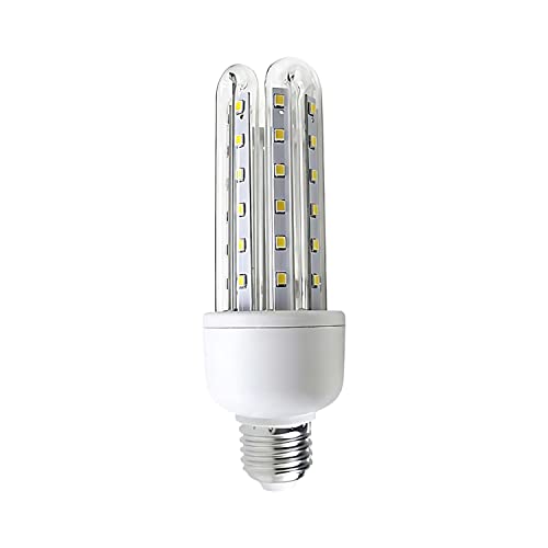 7H SEVENON Premium - Bombilla LED Tubo 4U E27 11W, Aluminio/Policarbonato, 75W Equi., 1055lm, Temperatura Color 4000K, Ángulo Apertura 360º, Clase Energética F, IP20, 25000H Vida Útil, Blanco