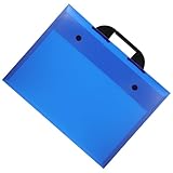 UKCOCO Kunstportfolio Tasche mit Robustem Griff Transparent Blau A3 Größe Vielseitig für Akten...
