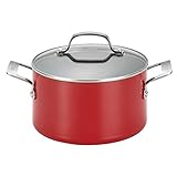 Circulon Genesis Aluminum Nonstick 4.5-Quart Covered Dutch Oven, Red