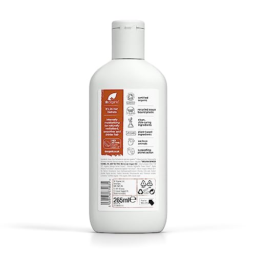 Dr Organic Moroccan Argan Oil Conditioner, Revitalising, Natural, Vegan, Cruelty-Free, Paraben & SLS-Free, Recyclable & Recycled Ocean Bound Plastic, Certified Organic, 265ml, Packaging may vary - Image 3