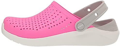 Crocs LiteRide Clog Kids Tamanco, criança-unissex, Rosa (Electric Pink/White), 26