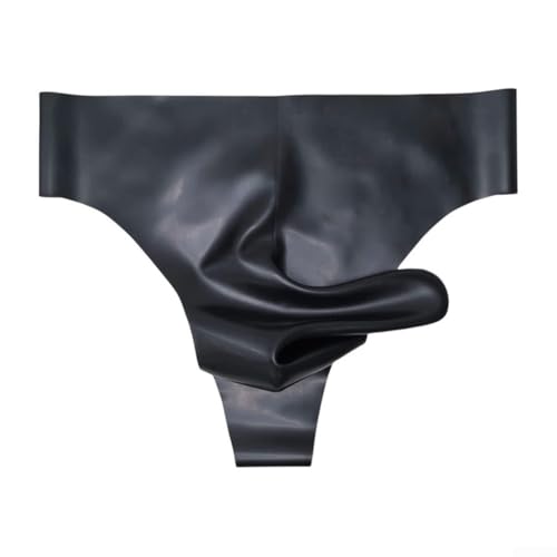 Slip en caoutchouc transparent pour homme avec lingerie de sécurité unique au nez d'éléphant (2XL, noir)
