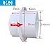 PVC Fan Vent Check Valve for Bathroom and Kitchen Exhaust, Round Pipe Airflow Control Backdraft Damper, 80mm 100mm 110mm 120mm 150mm 200mm, White(150mm)