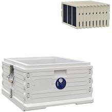 Apimaye Insulated Deep Super with 10 Plastic PRO Frames with Premier Double Waxed Foundation.White Body YellowEntrance White Body Blue Entrance