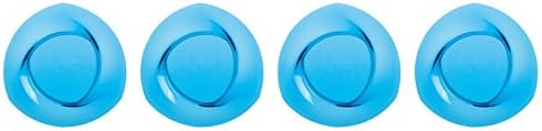 Kreate 10" Acrylic Dinner Plates - Set of 4 - Triangular Vortex Break-Resistant Plastic - Aqua Blue Accent - BPA Free