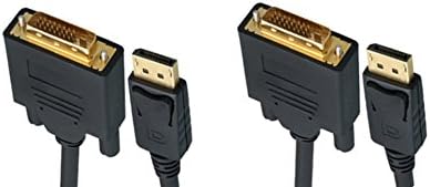 2 Pack, 15 Feet DisplayPort to DVI Video Cable, DisplayPort Male to DVI Male, CNE461774