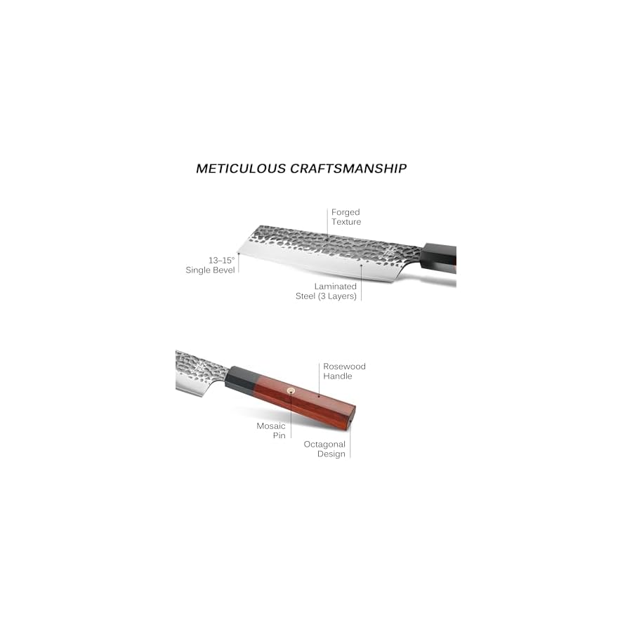 KYOKU-7-Nakiri-Knife-Kage-Series-Japanese-Vegetable-Chef-Knife-with-Rosewood-Handle-Sharp-3-Layer-9CR18MOV-High-Carbon-Steel-Kitchen-Knife-with-Gift-Box-for-Vegetable-Fruit-Chopping-Slicing-Mincing KYOKU 7" Nakiri Knife, Kage Series Japanese Vegetable Chef Knife with Rosewood Handle, Sharp 3 Layer 9CR18MOV High Carbon Steel Kitchen Knife with Gift Box for Vegetable Fruit Chopping Slicing Mincing