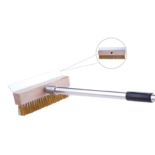 LAKIDOGS Escova de alumínio para forno de pizza, escova de grelha, escovas de arame, com raspador e