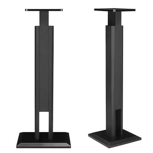 Quxxuol�X�s�[�J�[�X�^���h �A���v�X�^���h �X�s�[�J�[�� �������߉\���t�e�B���O�f�U�C�� E0�O���[�hMDF �g��x�[�X ����~�ߔS���ܕt���ŁA�ƒ�A�o�[�A�������A�p�[�e�B�[�ɍœK�ł� (�u���b�N,����:65~85cm)