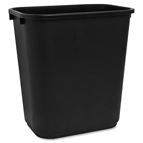 Sparco Rectangular 7 Gal. Black Wastebasket Pack of 3
