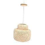 SEWACC Vintage Bambusgewebte Pendelleuchte für Wohnzimmer Esszimmer und...