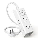 Addtam Flat Plug Power Strip with 6 Outlet Extender, 3 FT Extension Cord Flat Wall Plug with Multiple Outlets, No Surge Protector for Cruise Ship, Travel, Dorm, Home Office, Cruise Essentials, White