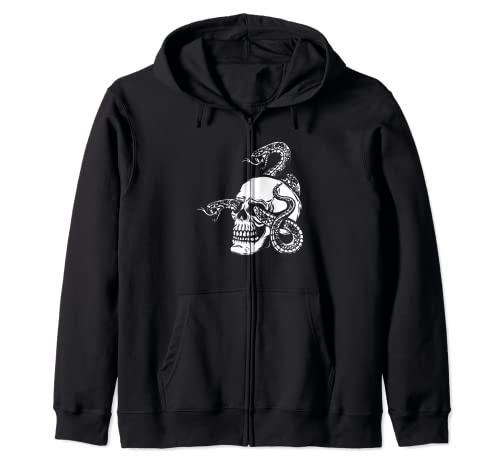 Squelette Serpent Gothique Horreur Satanisme Occulte Diable Démon Sweat à Capuche